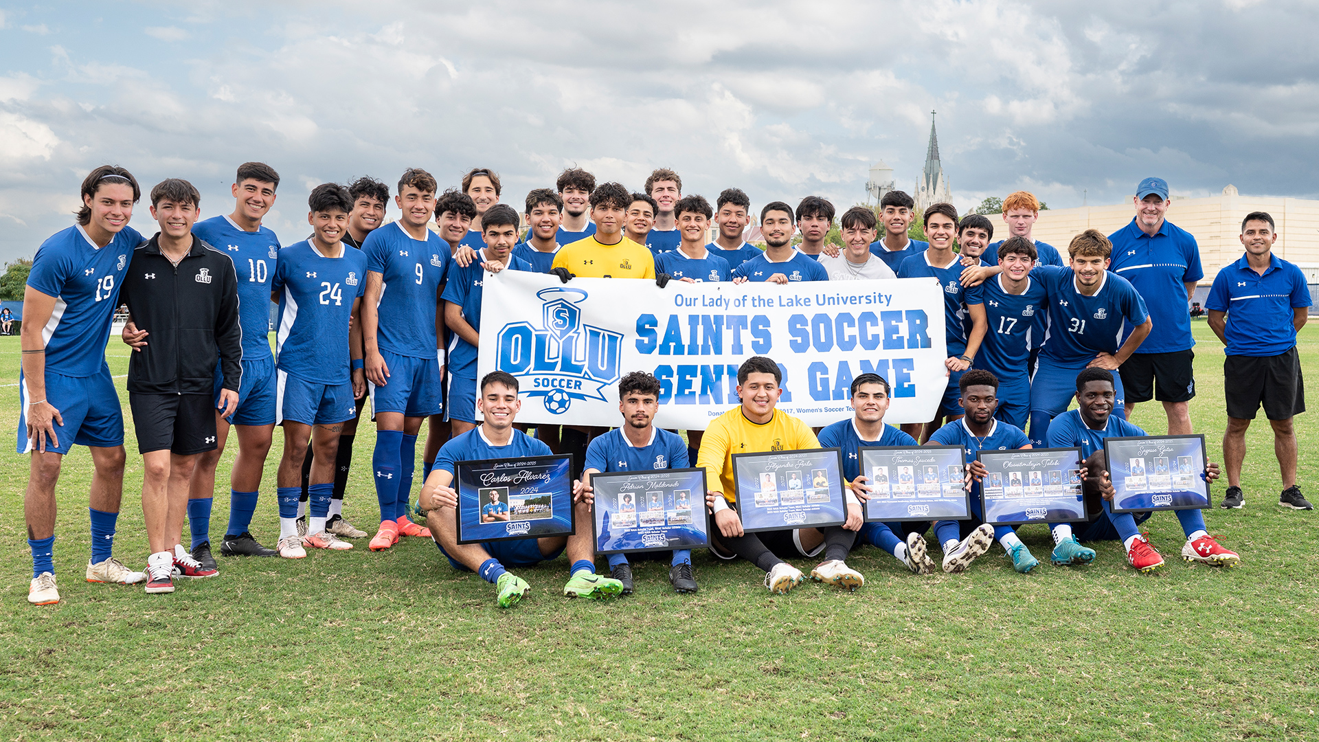 The Saints honored the senior class prior to the game.