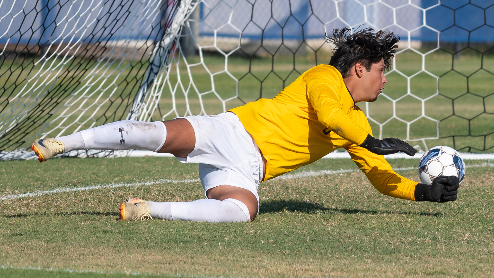 Dominic Pena tallied eight saves this afternoon.