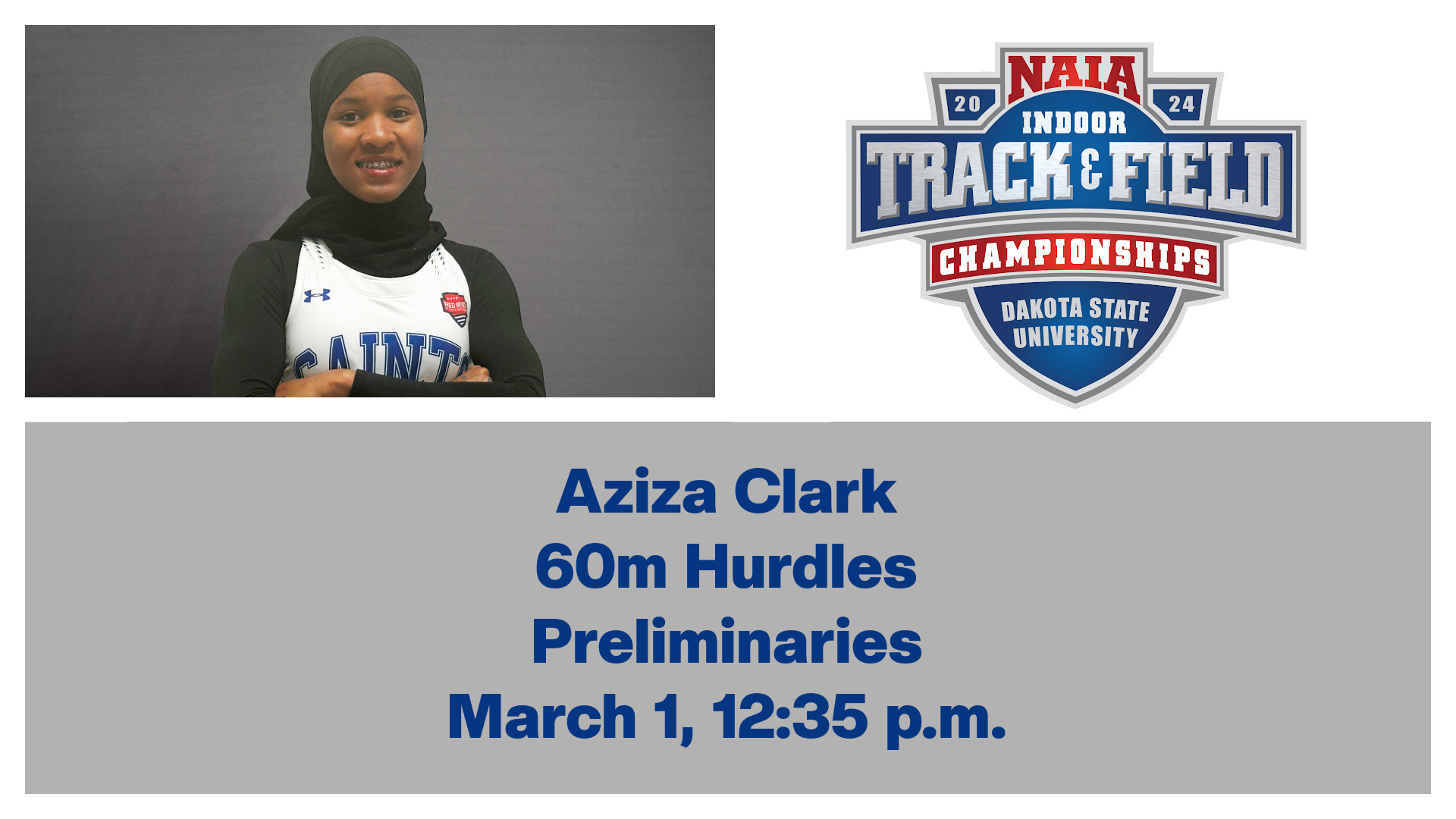 OLLU's Aziza Clark Prepares for Hurdles Today, Women's Relay Team Places 19th in NAIA Indoor Championships